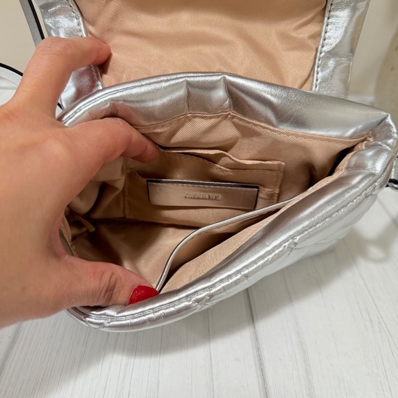 Jason Wu Quilted Vegan Leather Metallic Silver Small Crossbody Bag - Picture 7 of 10